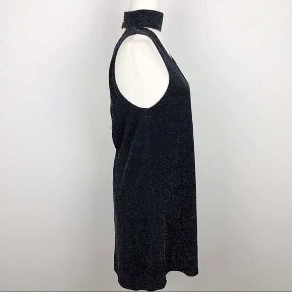 NWT Show Me Your MuMu Friday Black Choker Cut out Dress XS Metallic Black - Picture 8 of 16